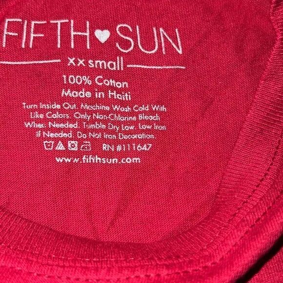 Fifth  Sun Burgundy Tee - Picture 5 of 8